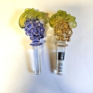 Mikasa 2 Lead Crystal Bottle Grape Stoppers